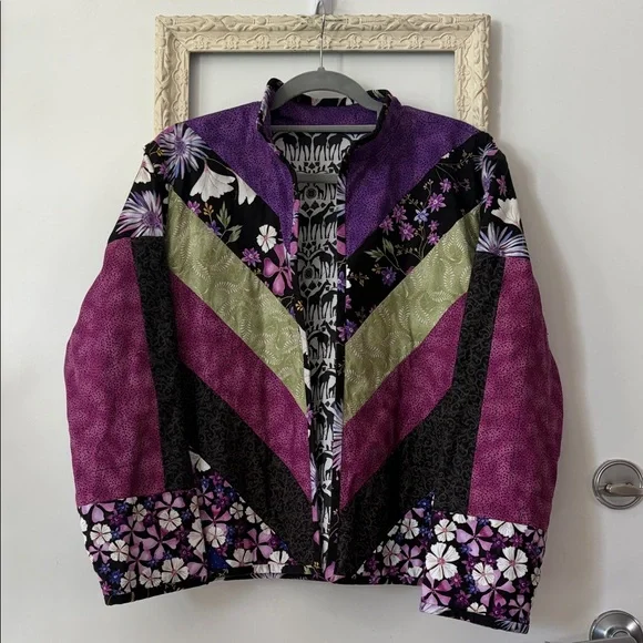 HOMEMADE | Quilted Patchwork Floral Open Jacket - Picture 2 of 16